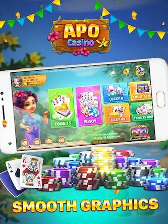 Скачать взломанную Apo Casino - Tongits 777 Slots [Много денег] MOD apk на Андроид