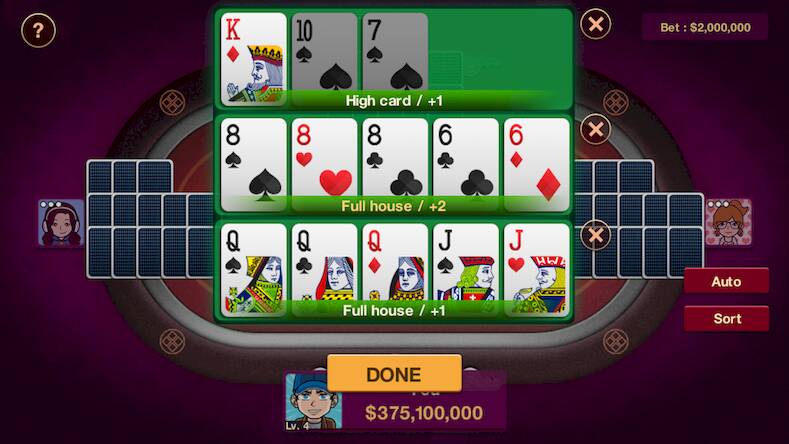 Скачать взломанную Chinese Poker Offline [Много денег] MOD apk на Андроид