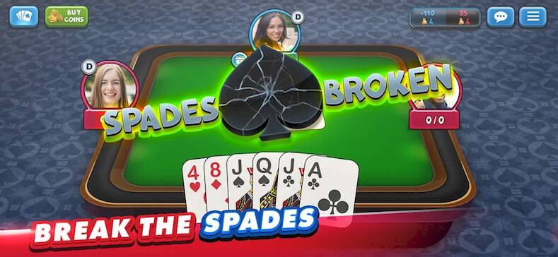 Скачать взломанную Spades Plus - Card Game [Много монет] MOD apk на Андроид