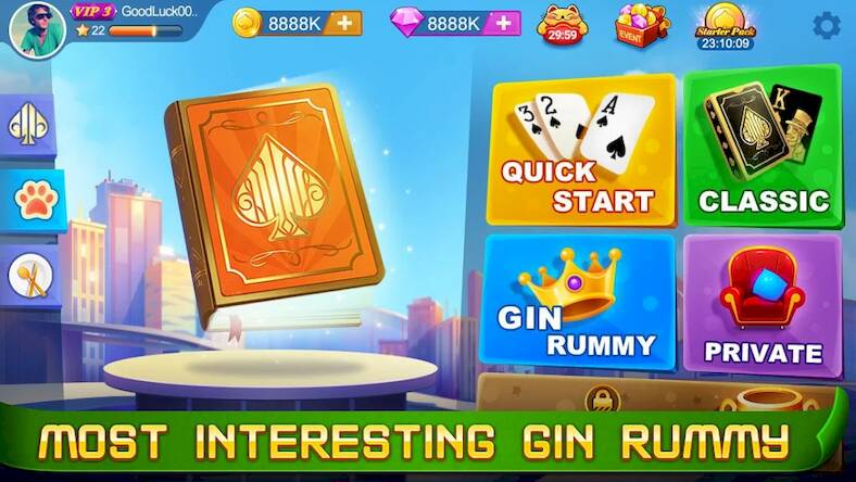Скачать взломанную Gin Rummy [Бесплатные покупки] MOD apk на Андроид