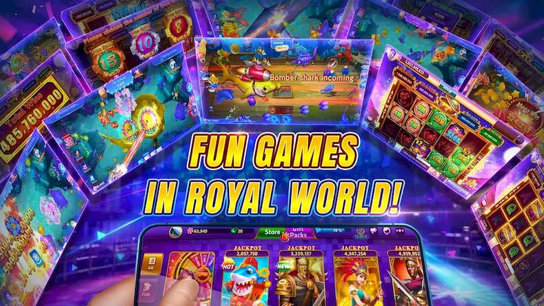 Скачать взломанную Royal World: Slots Fish Games [Мод меню] MOD apk на Андроид