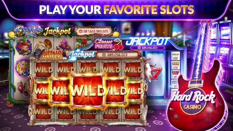 Скачать взломанную Hard Rock Slots & Casino [Много денег] MOD apk на Андроид