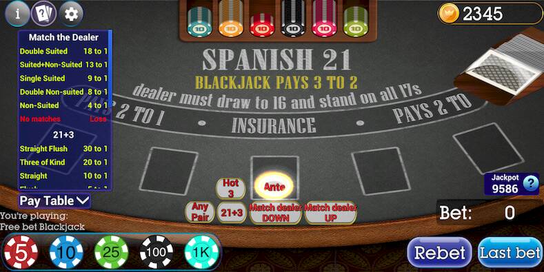 Скачать взломанную Spanish Blackjack 21 [Бесплатные покупки] MOD apk на Андроид