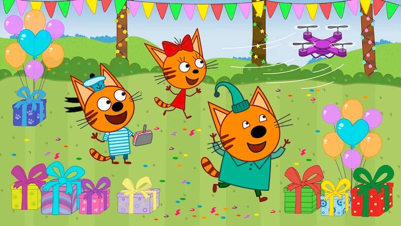 Скачать взломанную Три кота: День рождения детей [Мод меню] MOD apk на Андроид