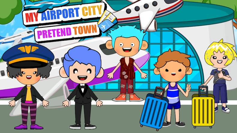 Скачать взломанную My Airport City : Pretend Town [Мод меню] MOD apk на Андроид
