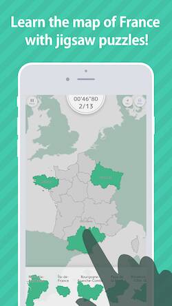 Скачать взломанную E. Learning France Map Puzzle [Мод меню] MOD apk на Андроид